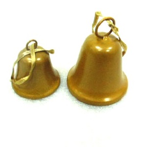 Adorno decorativo colgante de Navidad, adorno en forma de campana de Metal dorado - Product Image 1