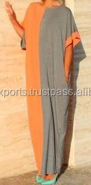 Abito Lungo Casual da Donna in Lino e Cotone con Doppio Patchwork, Stile Vintage Gypsy Hippie Boho a Maniche Lunghe - Product Image 2