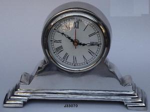 Round Cast Aluminium Table <b>Clock</b> Four Stepped Base Available in <b>Other</b> Finishes Available Home Decor Table <b>Clock</b> - Product Image 3