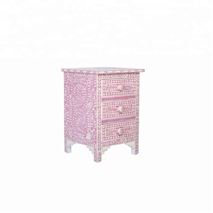 แม่สีฟ้าและสีชมพูของมุกฝัง Nightstand - Product Image 2