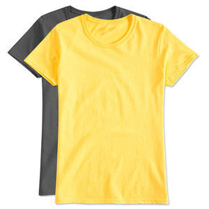 T-shirts jaunes unis 100 coton avec impression de marque personnalisée en gros avec logo T-shirt ajusté unisexe respirant à manches courtes - Product Image 1
