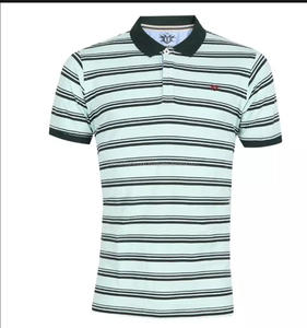 Camiseta Casual de Manga Corta para Hombre, Transpirable, de Punto, a Rayas, 100% Algodón, Antiarrugas, Bordada y Personalizada, al por Mayor - Product Image 4