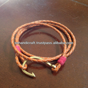 Nautical Fish <b>Leather</b> Hook <b>Bracelet</b> Teen <b>Leather</b> <b>Bracelet</b> - Product Image 1