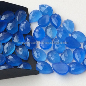 4mm 6mm Calcedonia azul Natural Pera Rosa corte suelto venta al por mayor calibrado cabujón piedra para joyería tienda Alibaba India - Product Image 2