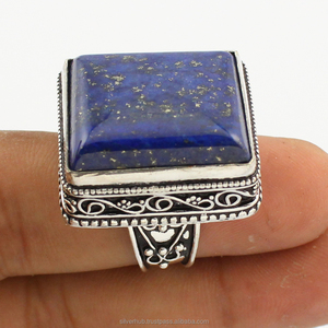 Bague en argent sterling massif 925 naturel Lapis Lazuli Bague en argent sterling Lapis Bague en argent sterling réglable à la main - Product Image 2