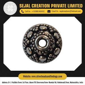 Tapas de cuentas ligeras de plumas de plata de ley 925, accesorios de joyería de 8mm de tamaño 2mm, extremadamente ligeros para uso en cadena para la fabricación de joyas - Product Image 3