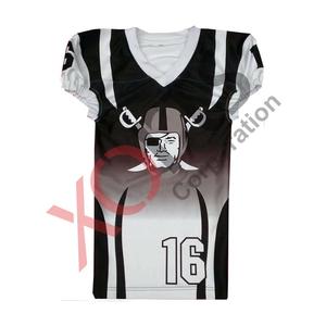 Haute Qualité Blanc Noir Rayé Polyester Sublimation Équipe Porter Football Américain Uniforme Ensembles Manches Courtes Respirant Caractéristique - Product Image 1