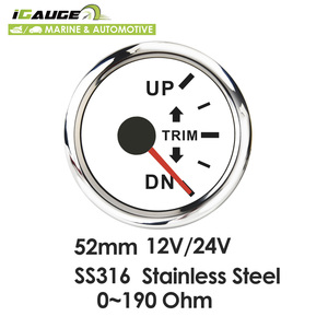 2-1/16 "52 Mm Hoge Kwaliteit Wit Gezicht Waterdichte <span class=keywords><strong>Trim</strong></span> Rechts <span class=keywords><strong>Gauge</strong></span> Voor Marine En Automotive - Product Image 6