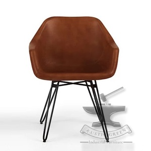 Genuino de cuero Tan Vintage habitación Silla de acento - Product Image 2