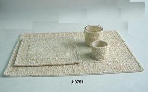 Disponible en varios colores, alfombrillas de cuentas de vidrio y nácar con patrones, vajilla novedosa, alfombrilla de Mesa para el hogar o la oficina - Product Image 3