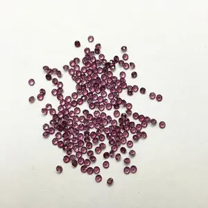 Pietre semipreziose di vendita calde 1.75mm naturale viola rodolite granato sfaccettato taglio rotondo pietre preziose sciolte a prezzo all'ingrosso