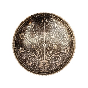 Cuenco decorativo de latón plateado hecho a mano, con diseños en relieve, fabricante al por mayor, regalo de Metal y artesanías - Product Image 2