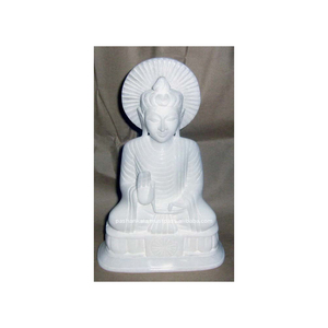 Statue de bouddha en marbre blanc - Product Image 1