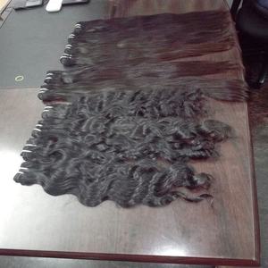 100% Extensions humaines Remy indiennes vierges non transformées Machine de style droit noir naturel Double trame fabriquée en Inde - Product Image 3