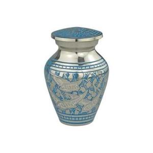 Urnas de cremación para cenizas funerarias, recuerdo grabado de pata de plata clásica, Metal, latón/aluminio - Product Image 4