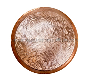 Bandeja de Servicio para Mesa de Comedor, Bandeja Redonda de Cobre Martillado de Alta Calidad - Product Image 5