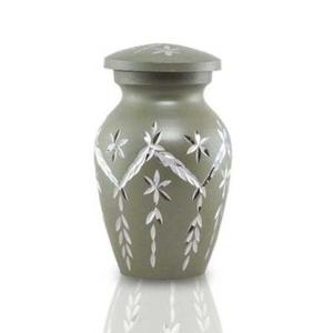 Unique Memorial Green Engraved Brass and Aluminium Cremation Urns European Style <b>Pets</b> <b>Keepsake</b> for Funeral <b>Ashes</b> Storage - Product Image 1