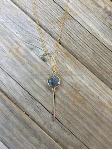 Collier réglable en pierres précieuses Labradorite 925 Sterling Silver Gold Rose Gold-Cadeaux de mariage pour elle - Product Image 4