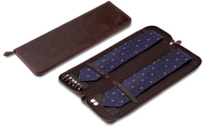 Étui à cravate de voyage en cuir à double porte-cravate vente en gros - Product Image 4
