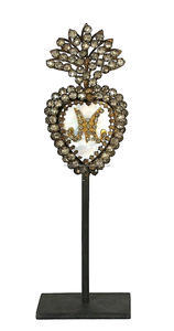 หัวใจมิลากรอสศักดิ์สิทธิ์ทำจากโลหะ พร้อมฐานตั้ง สำหรับตกแต่งบ้าน - Product Image 2