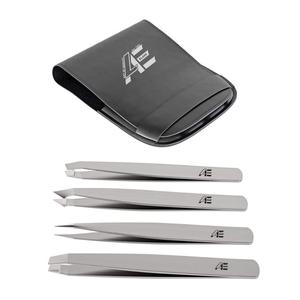 Juego de Pinzas para Cejas y Pestañas de Acero Inoxidable de 4 Piezas con Punta Inclinada, Alta Calidad ODM/OEM, Herramienta de Belleza de Venta Caliente 2026 - Product Image 1