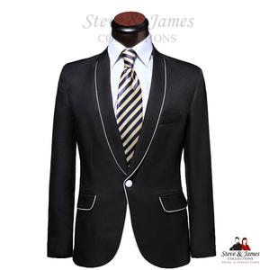 Costumes de smoking élégants pour hommes Steve & James 2020, 100 % laine, simple boutonnage, anti-plis, veste et pantalon pour mariage - Product Image 5