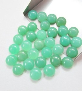 Proveedor de cabujones calibrados sueltos con parte posterior plana Lisa redonda de crisoprasa Natural de 2mm a precio mayorista piedras para ajuste de joyería - Product Image 1