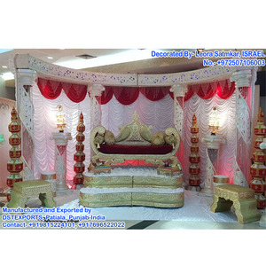 Meilleur mariage extérieur Mandap Designer Fiber sculpté piliers Mandap Set Abordable Tendance Blanc Indien Mariage Mandaps Australie - Product Image 1