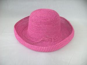 Madagascar medio ala demi-capeline crochet rafia sombrero - Product Image 2