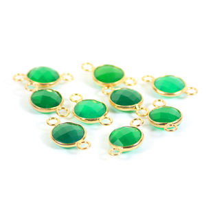 Connecteur religieux pour enfants à double boucle en onyx vert de 10mm avec réglage de lunette ronde pour les chrétiens - Product Image 4