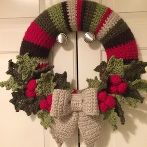 Crochet Handmade Christmas decorations Holly Christmas