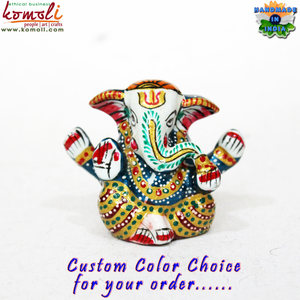 Statue de Ganesh, dieu hindou Chaturbhuj, multicolores, Murti, idoles - Product Image 2