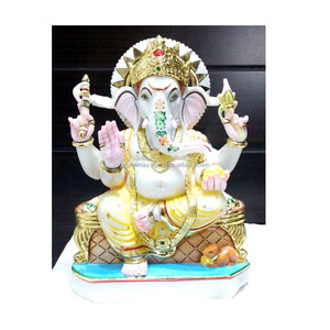 Estatua del Dios Ganesha en Mármol de Makrana - Product Image 1