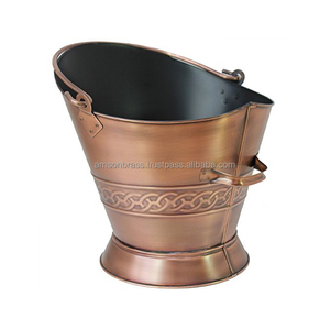 Seau en métal Accessoires de cheminée Seau à charbon en bois flotté Seau de nettoyage à cendres en fer Design tendance - Product Image 3