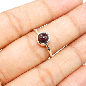 โกเมนทรงกลมสวยงาม925แหวนเงินสเตอร์ลิง925เครื่องประดับเงินสเตอร์ลิงเครื่องประดับ925เครื่องประดับเงินขายส่ง - Product Image 4