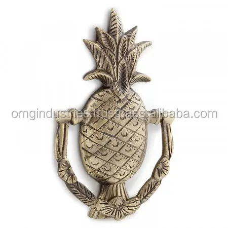 Omg Industrieën Messing Ananas Deur Klopper Ronde Ring Klopper Decoratieve Kast Dier Hoofd Klopper