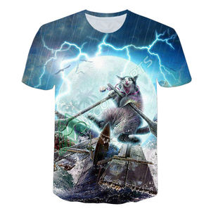 Nouveau T-shirt unisexe d'été 3D Lovers CatWolf de marque tendance, grande taille 5XL, écologique, respirant, couleur personnalisée - Product Image 6