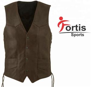 leather vest / leather <b>waistcoat</b> - Product Image 4