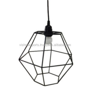 Suspension à cage métallique en fer et métal de conception moderne avec ampoule pour bar, restaurant et décoration de jardin - Product Image 1