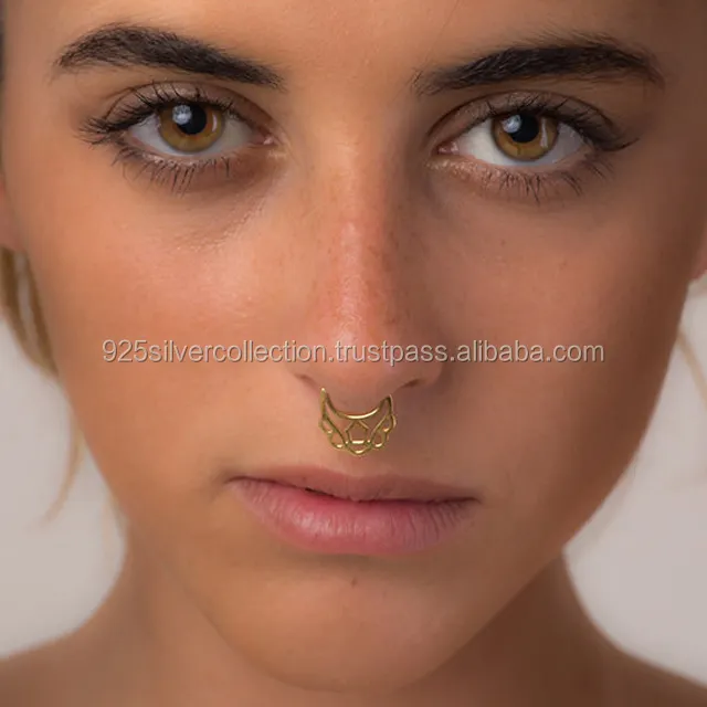 Anneaux nasaux en alliage de laiton pour femmes, faux Septum, Piercing de corps, bijoux