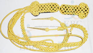 สายสะพายเครื่องแบบพิธีการสีทองคำ พร้อมเครื่องประดับระดับไหล่และปลายสีทองสองด้าน - Product Image 4