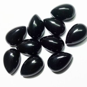 10mm 12mm 14mm naturel noir spinelle lisse poire lâche calibré tendance Cabochons en gros usine prix boutique en ligne bricolage vente - Product Image 1