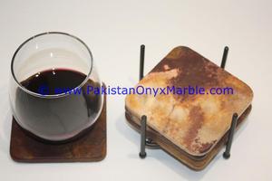 Juegos de posavasos de ónix Decoración de piedra de varios estilos marrón para el hogar Tallado y pulido para regalos Proveedor mayorista - Product Image 5