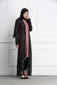 Fabuleuse qualité femmes musulmanes rayé Abaya Dubai caftan Robe Kimono - Product Image 6