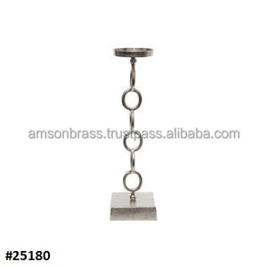 Bougeoir en fil d'aluminium avec nickelé Nouveau design Ensemble de 2 bougeoirs à anneau en aluminium et bougeoir en argent Fait à la main - Product Image 5