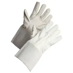 Guantes de soldadura de cuero dividido de grano de cabra y cuero de vaca resistentes al calor y a las chispas protección de manos construcción guantes para barbacoa