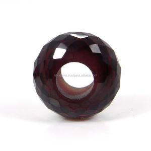 ลูกปัดหินทรงกลมขนาด14x8x5.5มม. ลูกปัดน้ำโกเมนสีแดง - Product Image 2