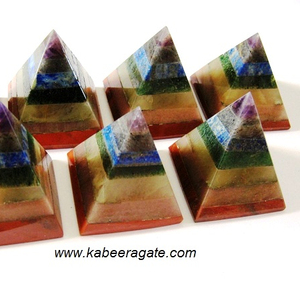 Bán Buôn Kim Tự Tháp Đá Quý: 7 Kim Tự Tháp Gắn Luân Xa - Product Image 1