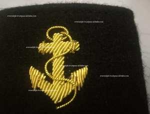 Epaulettes bordados a mano con 2 rayas doradas y diseño de ancla para hombro - Product Image 2