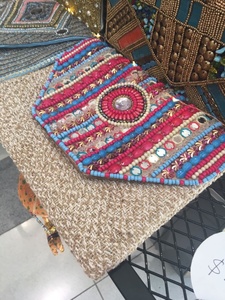 Indian Modern Bohemian Summer Embroidery Designer Handmade <b>Beaded</b> Messenger Bags Light Weight <b>Large</b> Capacity Women Evening Bags - Product Image 6